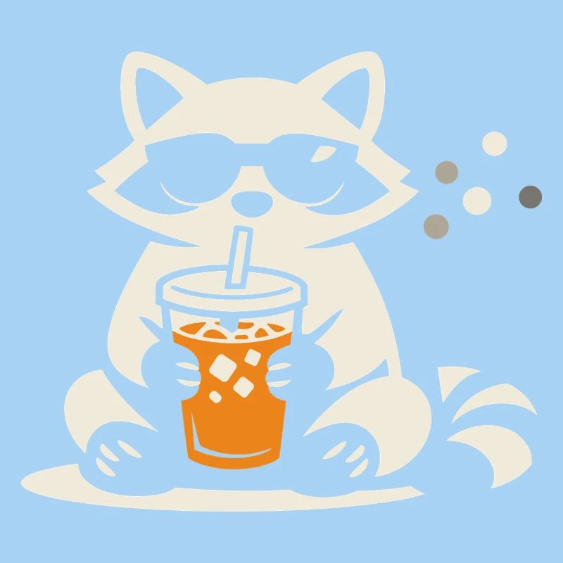 Waschbär Eiskaffee Lustig Geschenk Sommer