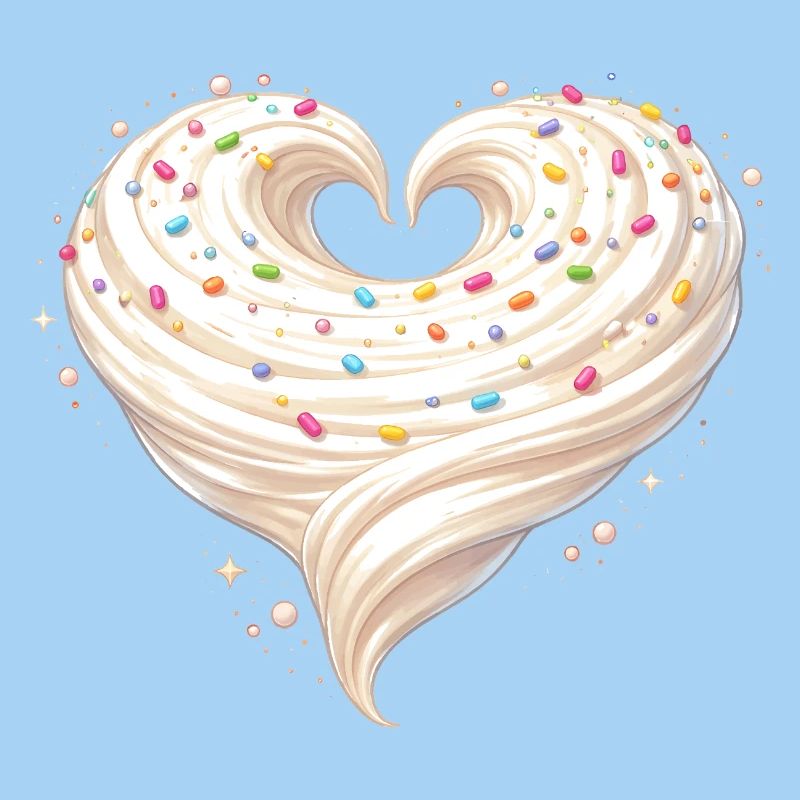 Cream Heart Baking Sweet Design