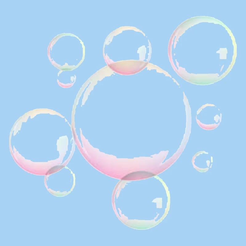 Shimmering soap bubbles