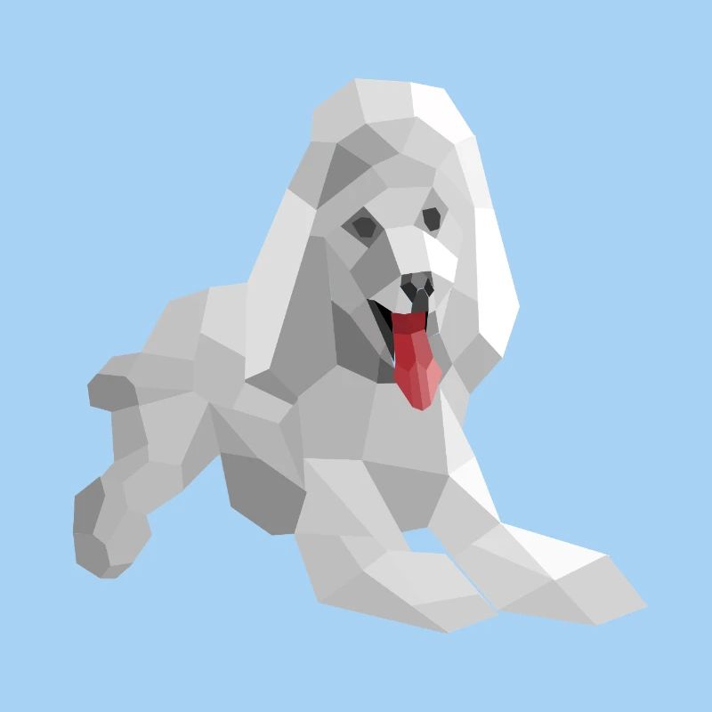 Caniche low poly élégant