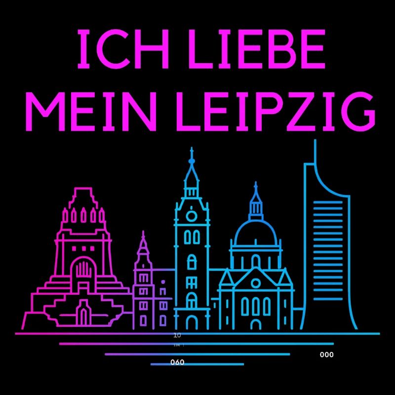 Ich liebe mein Leipzig Neon Skyline