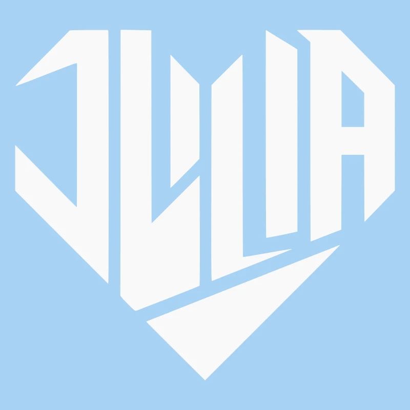 Julia Name Design Heart Design - Color Variable