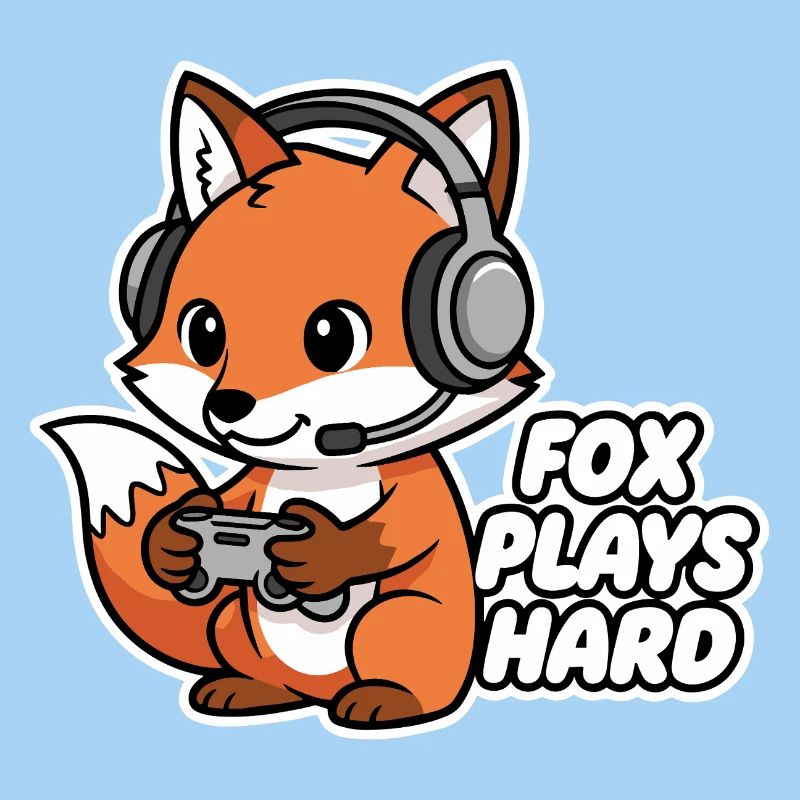 Fuchs mit Headset Spielheld