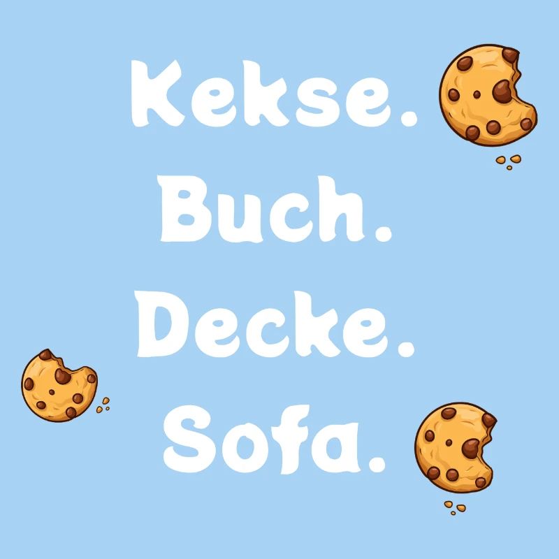 Kekse. Buch. Decke. Sofa.