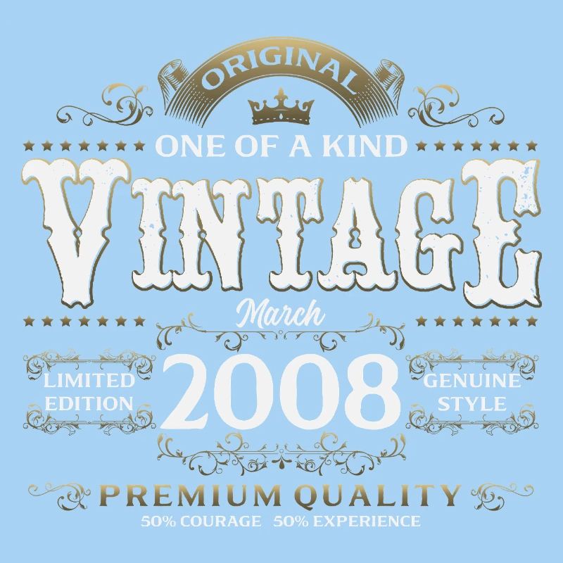 18. Geburtstag Geschenk Mann Vintage März 2008