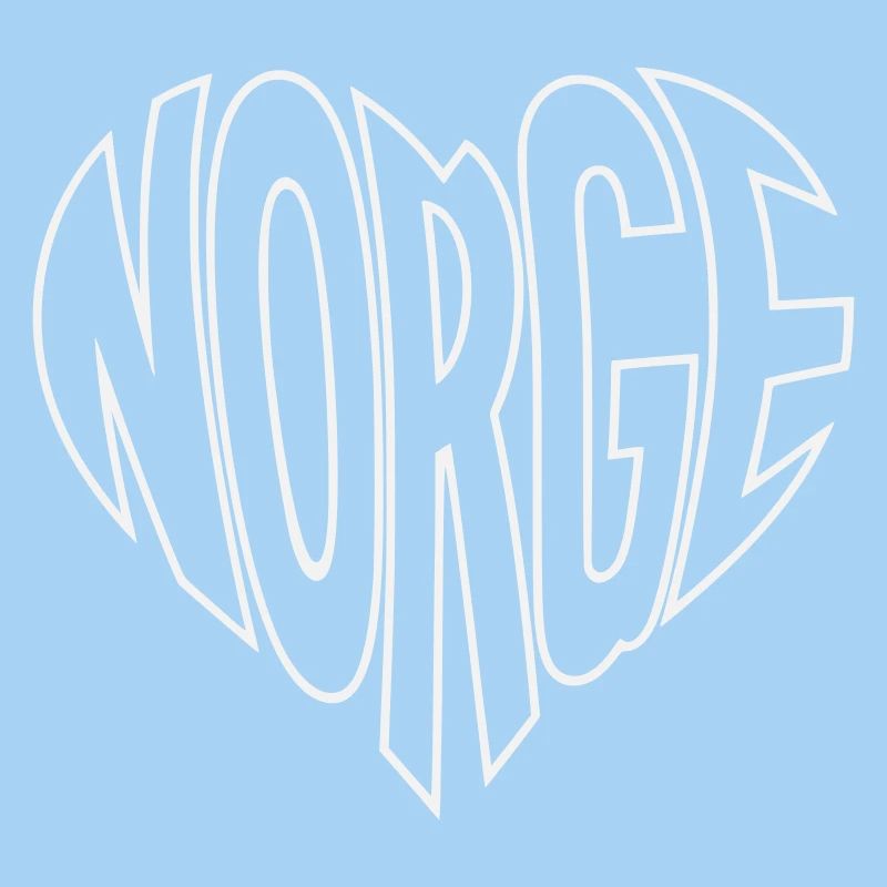 Norge Herz Schriftzug