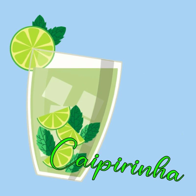 Verre de caipirinha avec menthe au citron vert