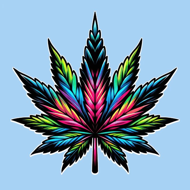 Cannabis Neon Psychedelic Design