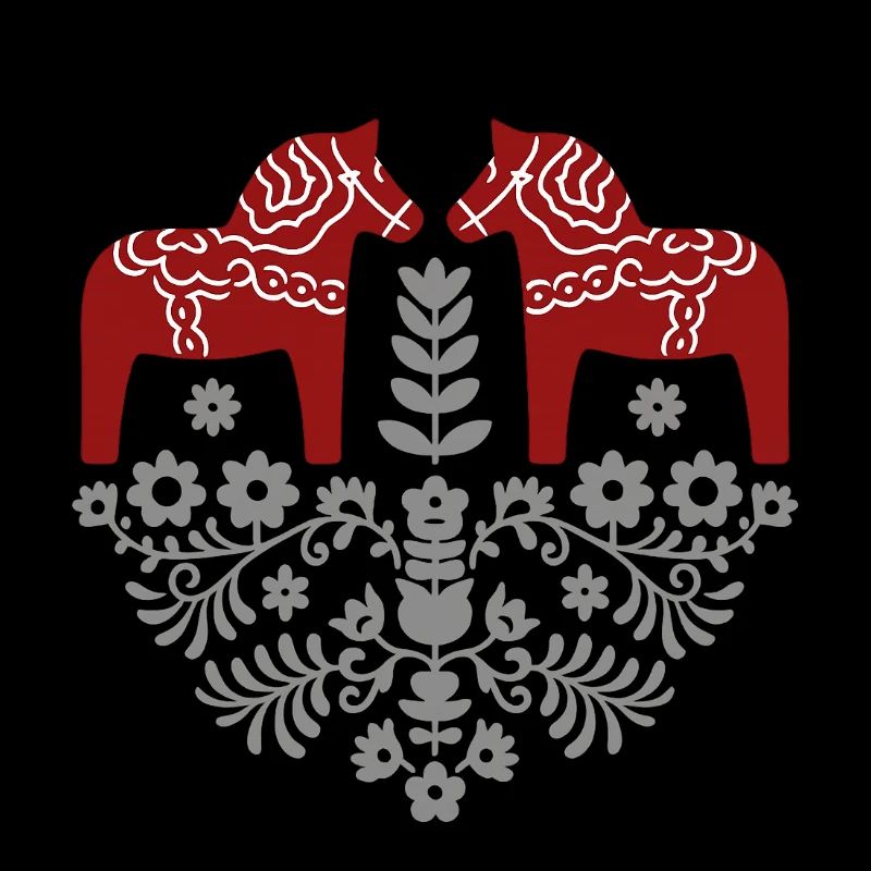 Dala Pferd – Skandinavische Folklore in Grau