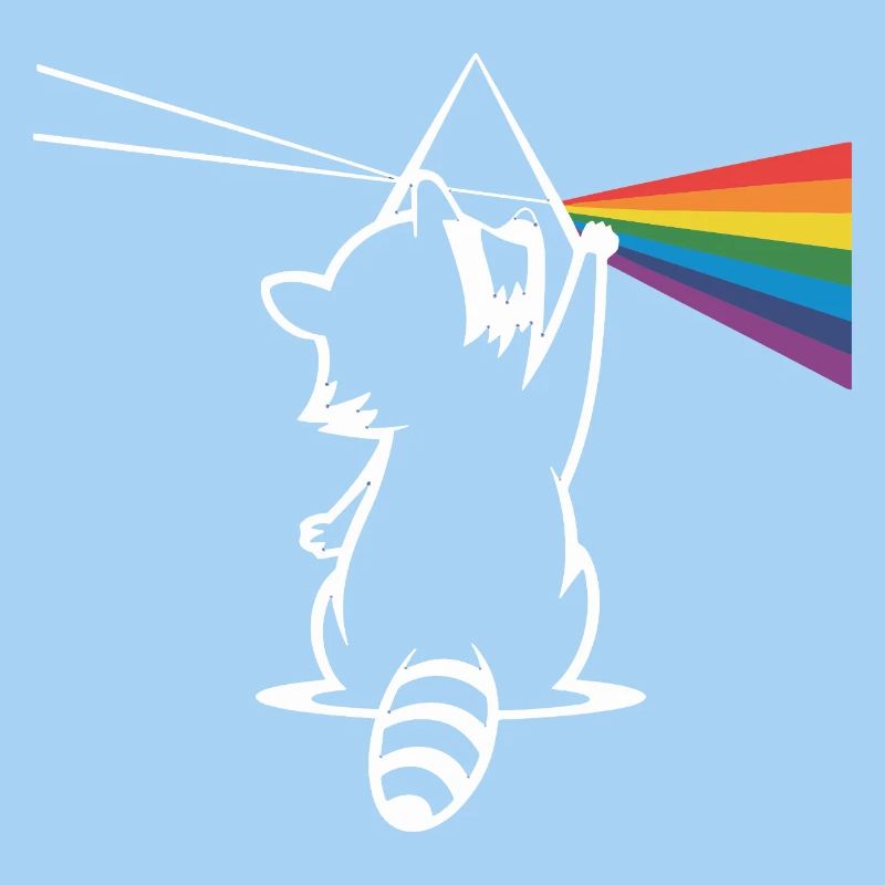 Waschbär Mit Prisma Und Regenbogen Spektrum