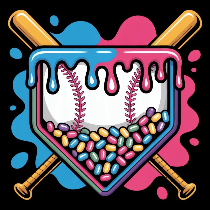 Assiette de baseball Home Beans Glaçage à la gelée
