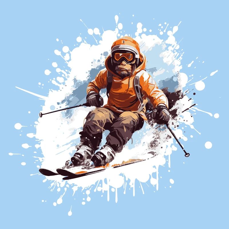 Affe Ski Skifahren