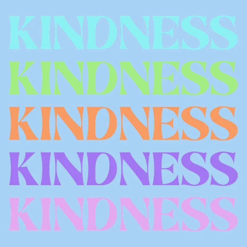 Freundlichkeit Regenbogen gestapelter Text