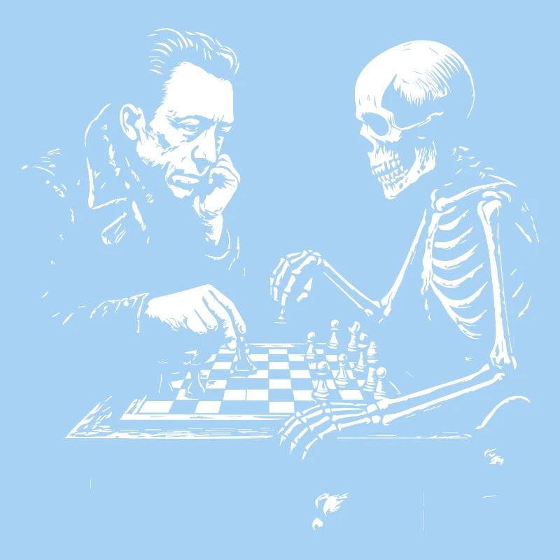 Duel d’échecs Camus et Skeleton