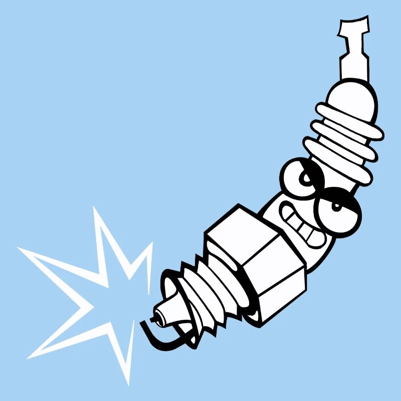 Zündkerze Comic mit Gesicht