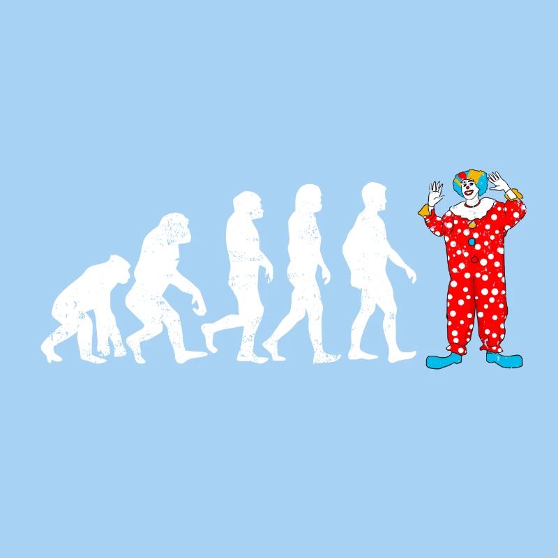 Clown evolution gift funny circus panthomime