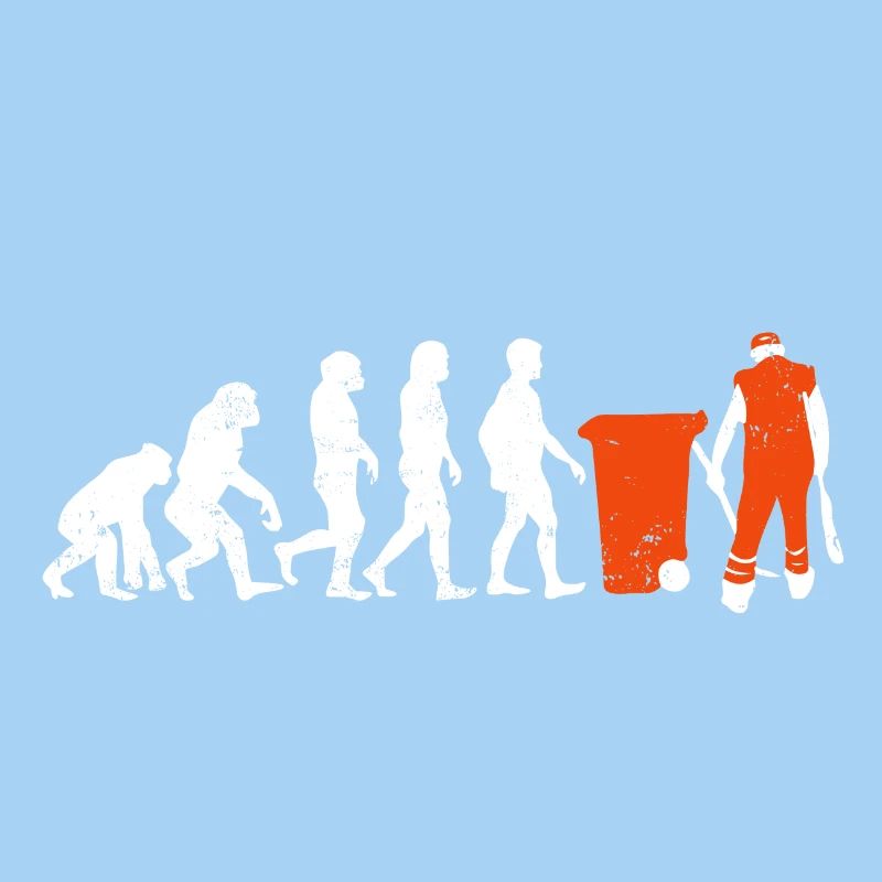 Garbage man evolution gift job occupation garbage orange