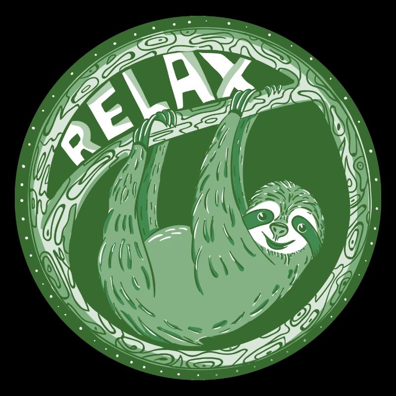 RELAX - pale green sloth