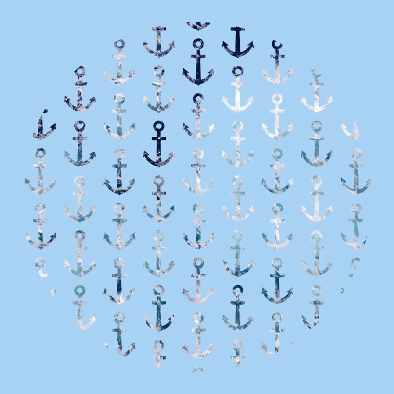 Maritime anchor pattern in circular shape