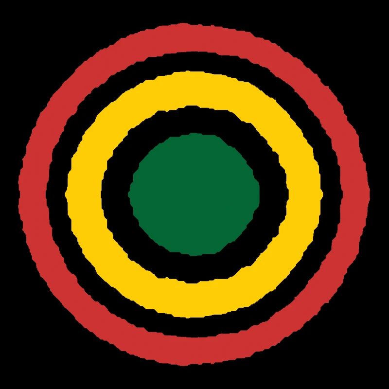 Abstract Concentric Reggae Circle Design