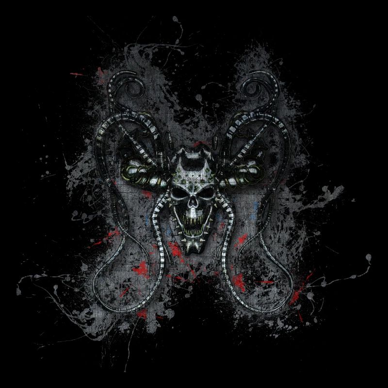 Gothique Monster Skull Paint Splatter Art