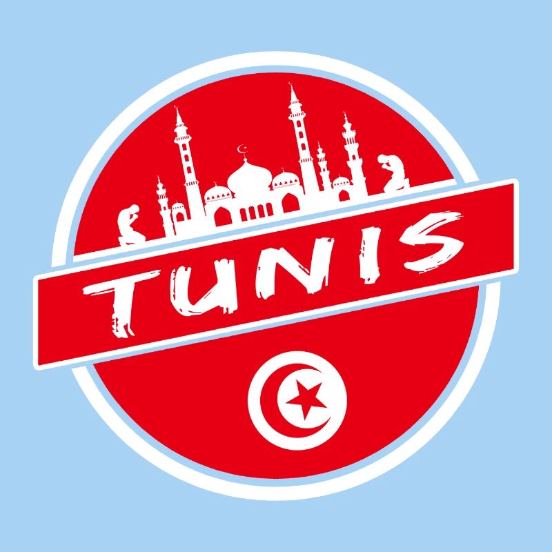 Tunis Design mit Moschee / Tunesien