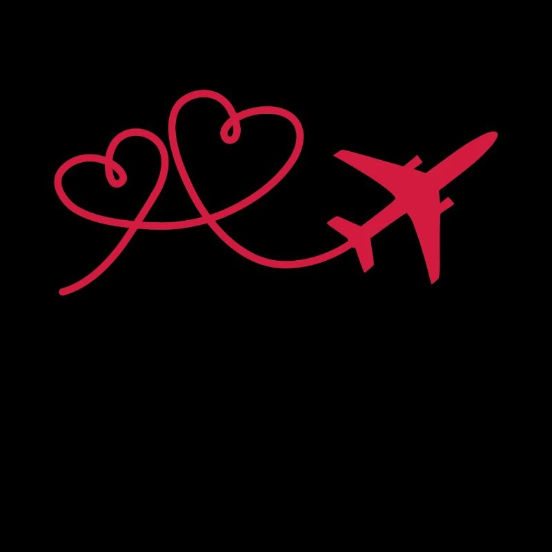 Flugzeug Flieger mit Herz