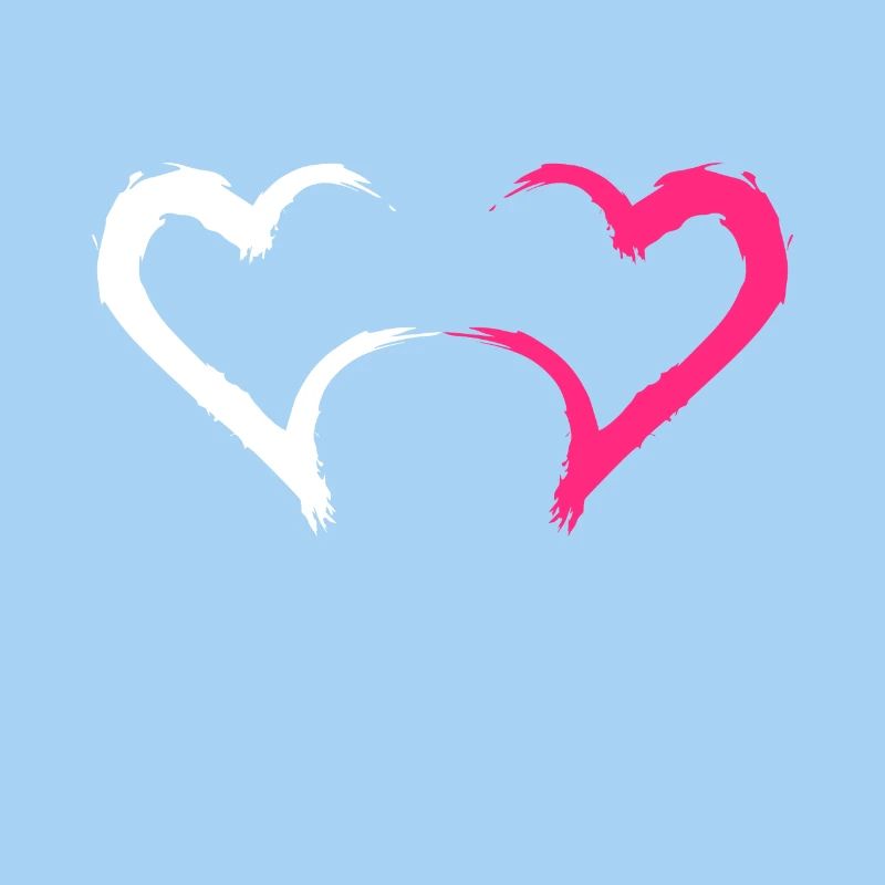 Coeur rose et blanc