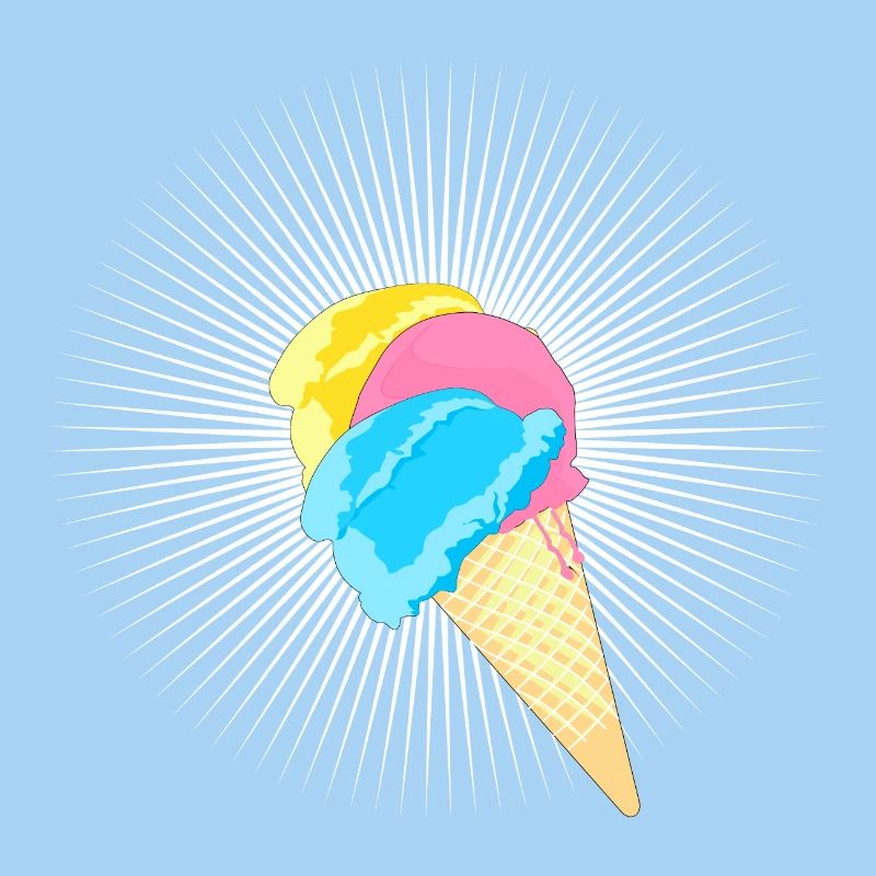 Eis Eistüte Eiskrem Softeis Waffel Strahlen