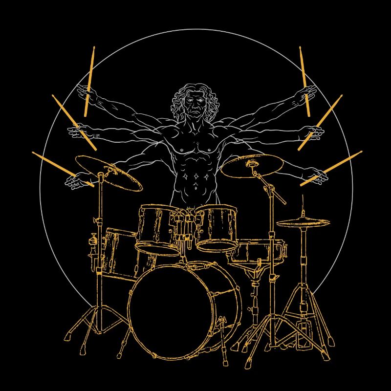 Schlagzeug Da Vinci - Drummer Rock Geschenk