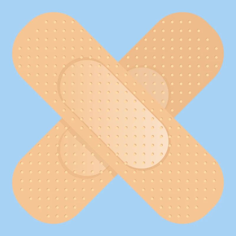 crossed sticking plaster as a design element