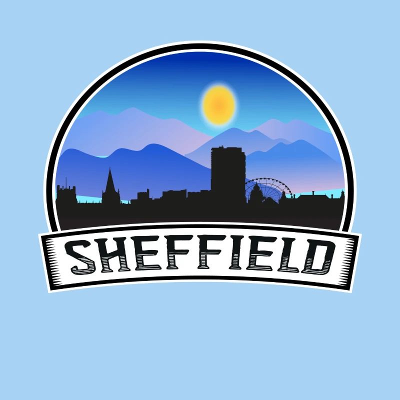 Sheffield Angleterre Skyline Vintage Sunset Voyage So