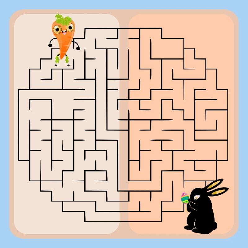 Labyrinth Easter Bunny - Easter - Carrot - Maze