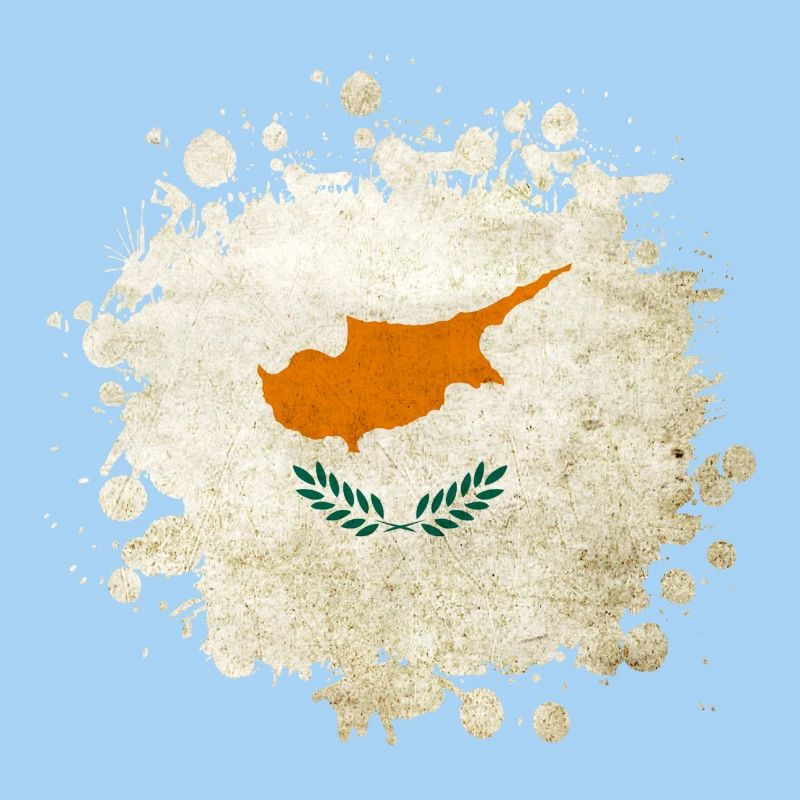 Zypern Vintage Klecks Flagge