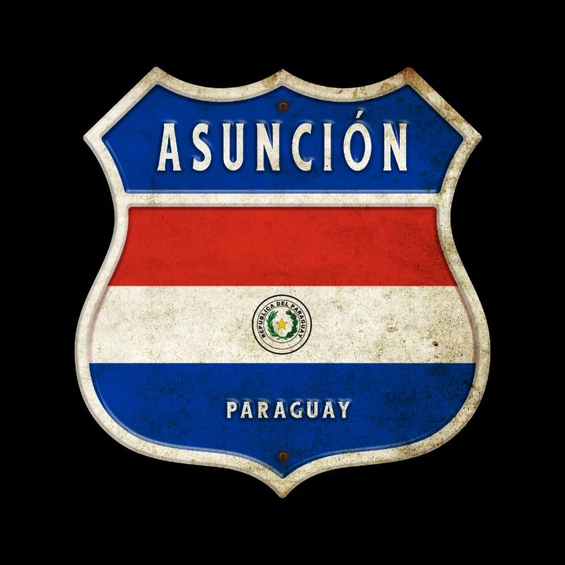Asunción Paraguay Wappen Flaggen Design