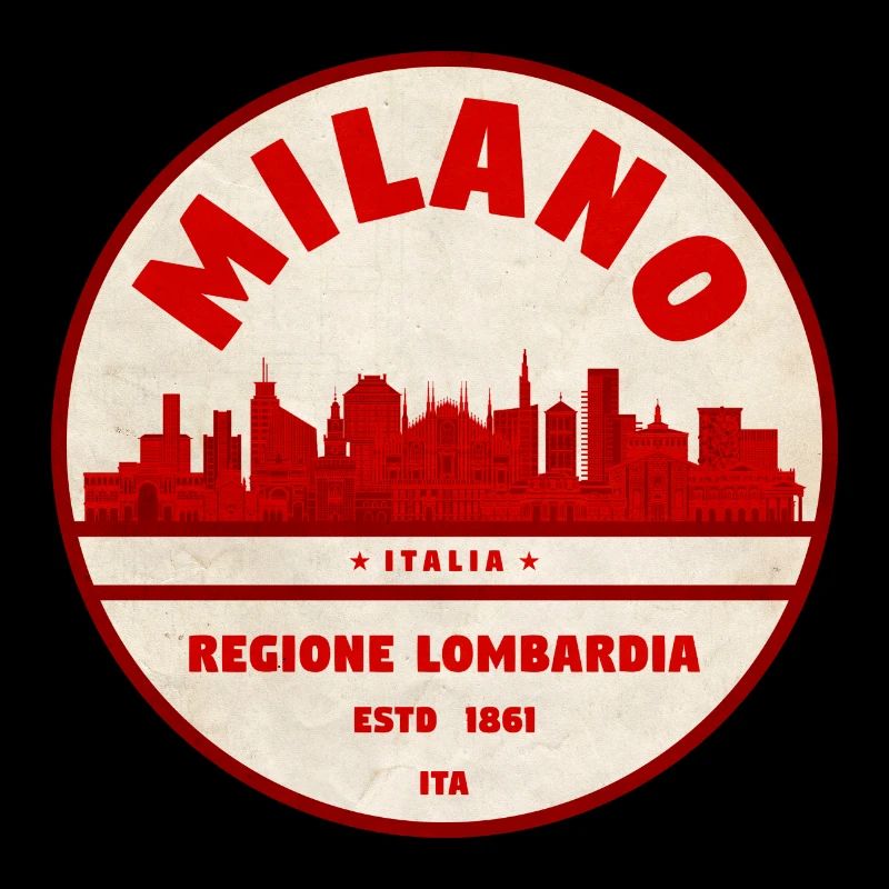 Milano Lombardia Retro Skyline