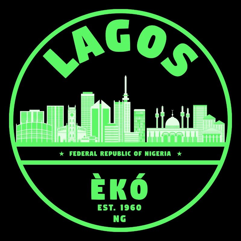 Lagos Neon Skyline Green