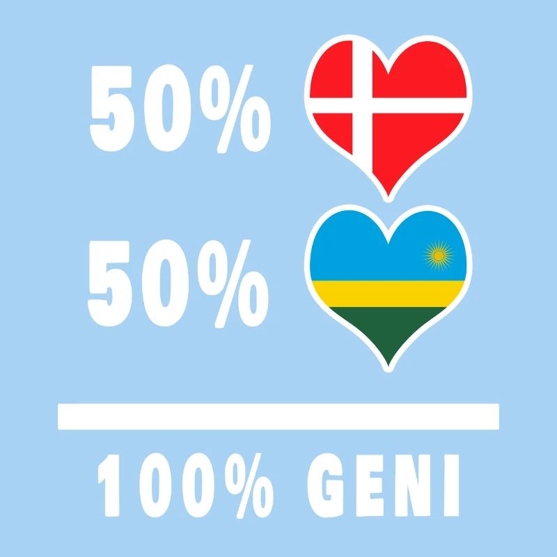 Rwanda et Danemark 100% drapeau de génie