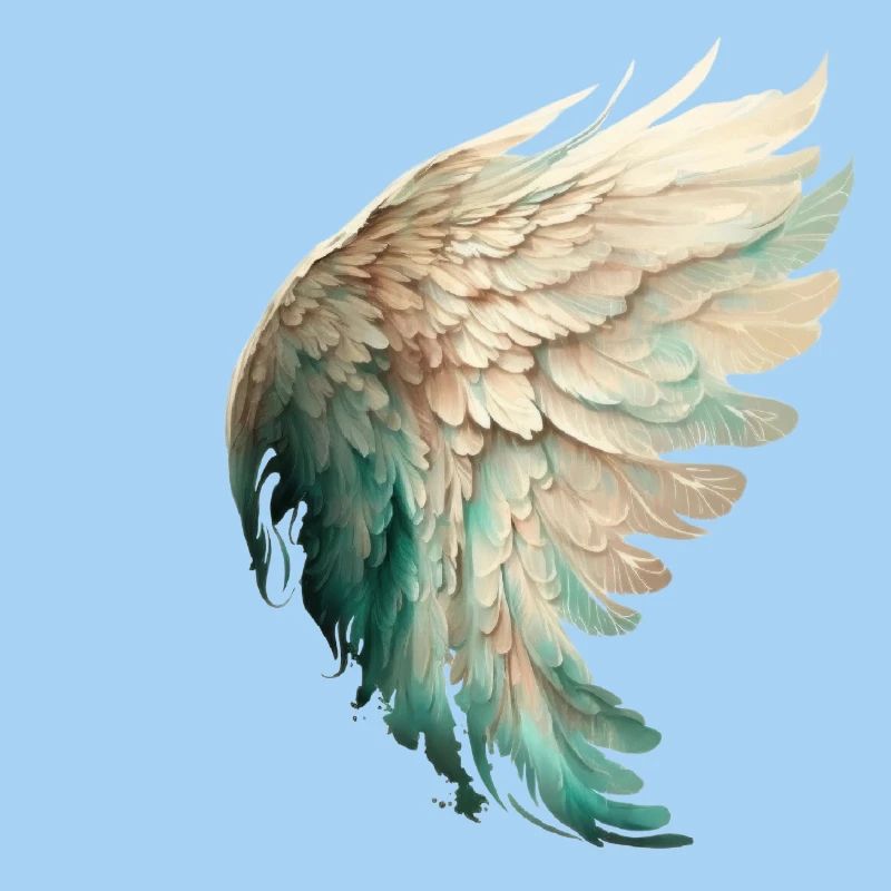 Elegant pastel bird wing