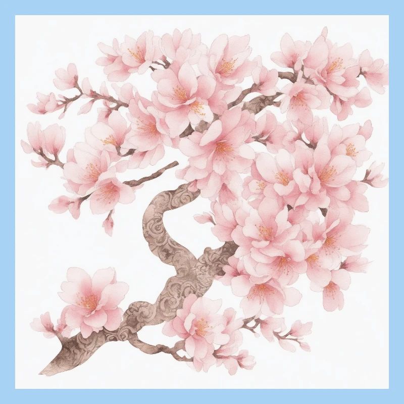 Japanese cherry tree blossoms