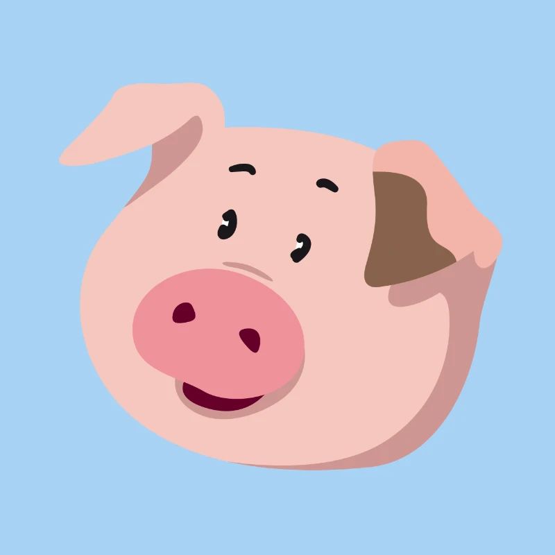 Piggy Head – Illustration d’animal mignon