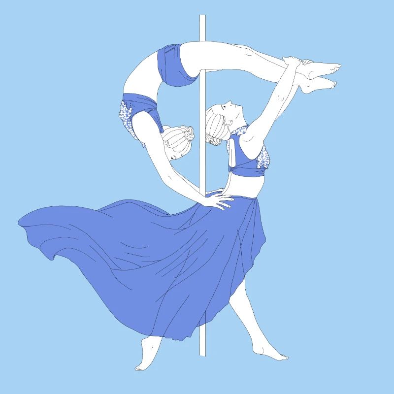 Poletanz Blau-Impression