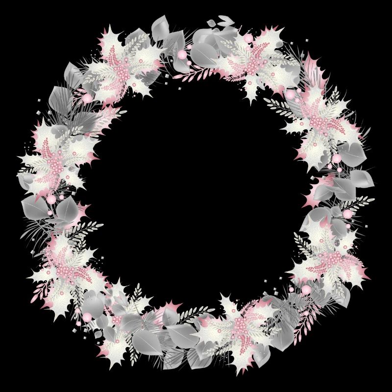 silberfarbener Kranz aus Eukalyptus und Stechpalme