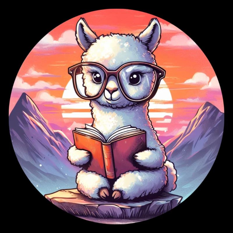 Well-read alpaca before sunrise