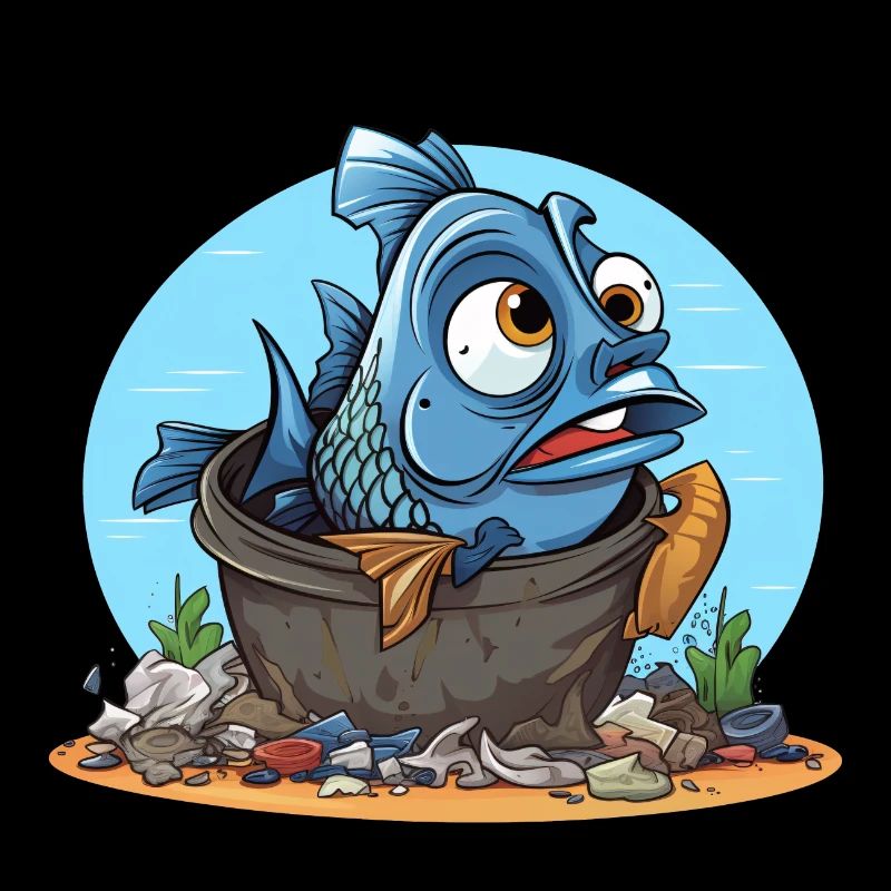 Chemise désespérée de pollution des poissons