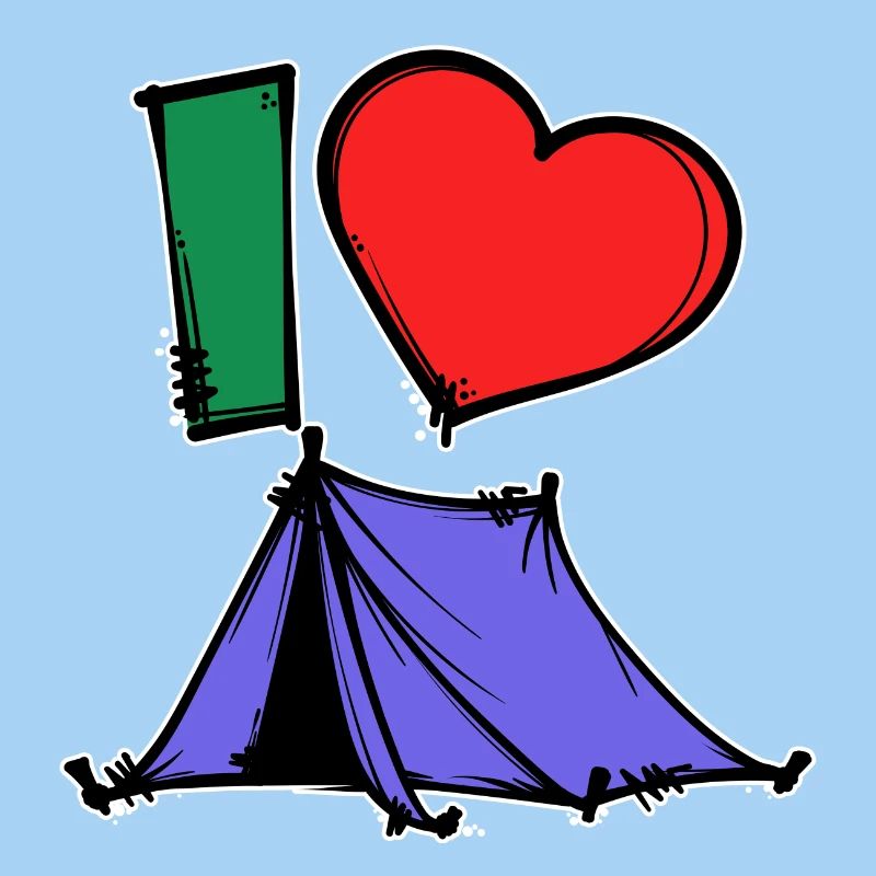 Camping Statement Wanderer Herz Wanderlust Zelten
