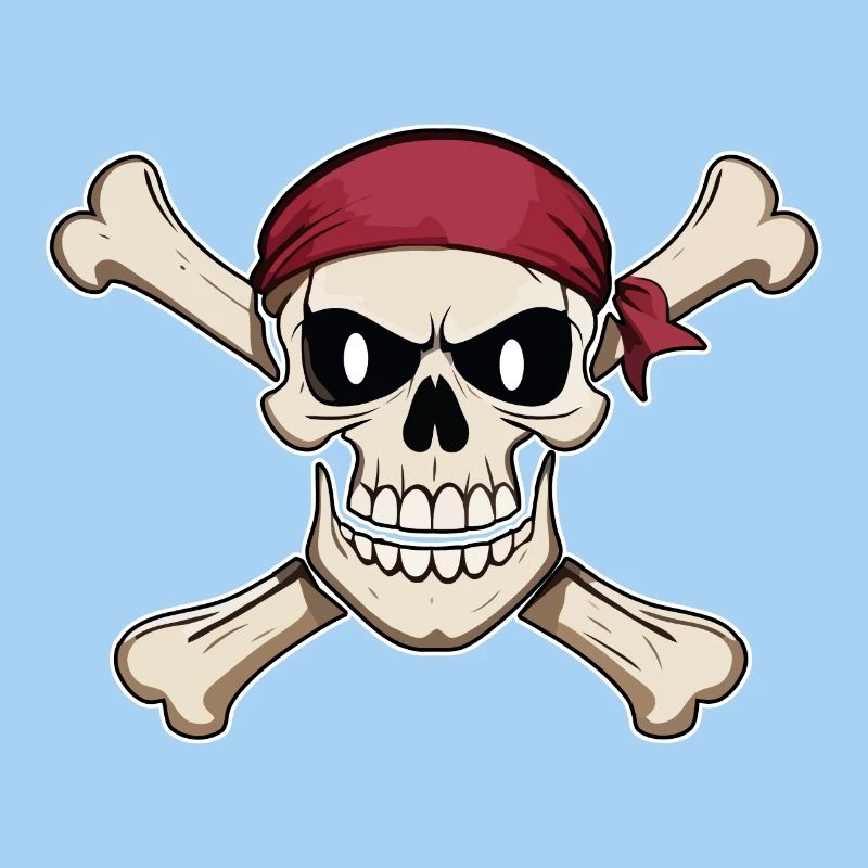 Pirate Flag Pirate Head Skull and Bones