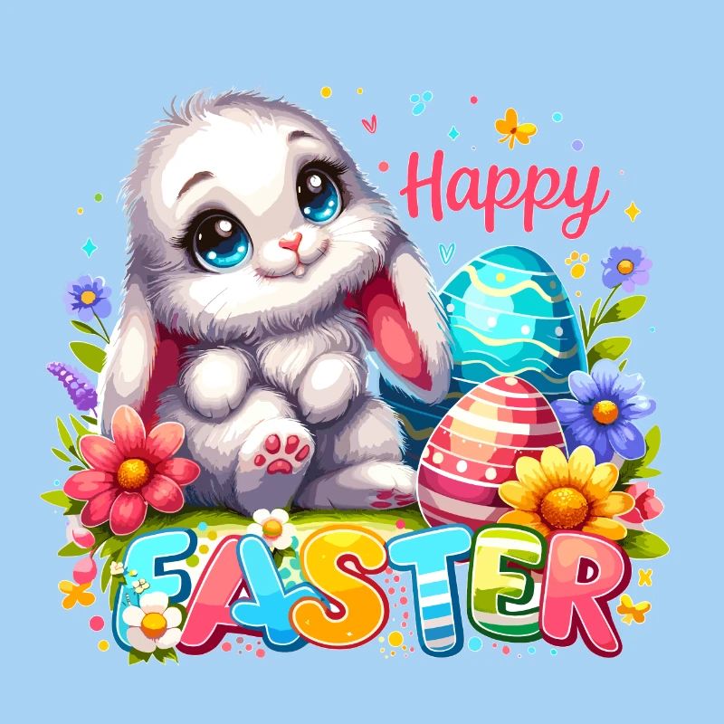 Joyeuses Pâques - Illustration de lapin de Pâques