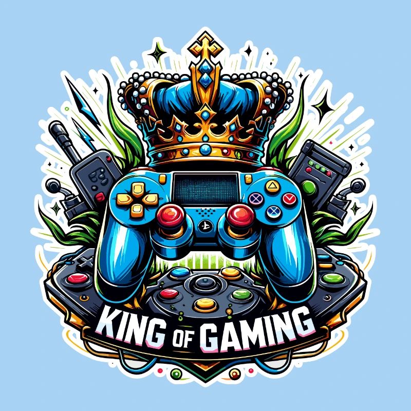 King of Gaming - Controller and Crown Illustration