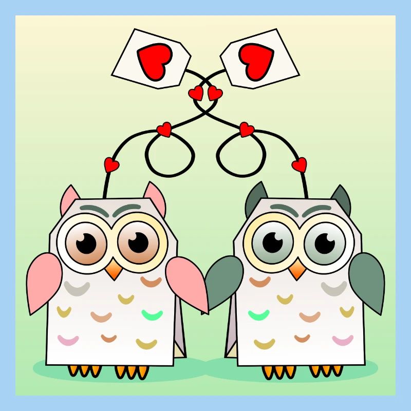 Verliebtes Paar Eulen Teetrinker